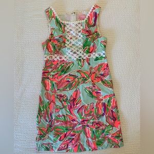 Lilly Pulitzer Rosie in the Vias Lace Detail Square Neck Shift Dress Size 0